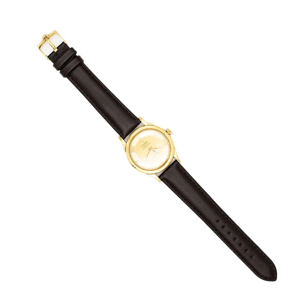 Montre OMEGA "Constellation" en or jaune et cuir