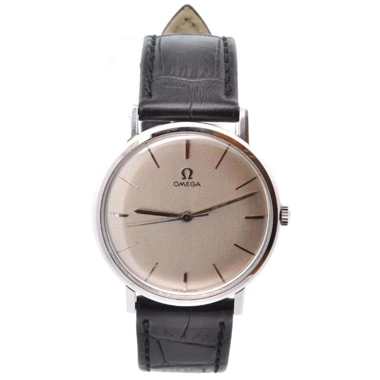 Montre OMEGA en acier et cuir