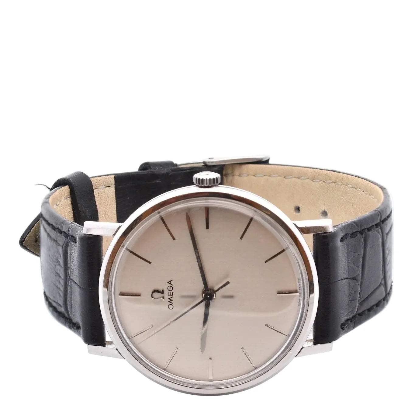 Montre OMEGA en acier et cuir - Image 2