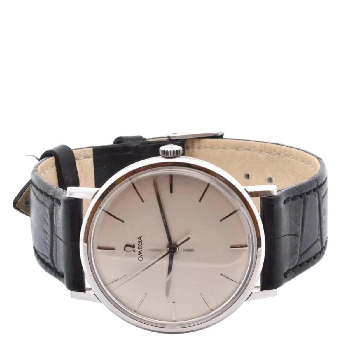 Montre OMEGA en acier et cuir - Image 2
