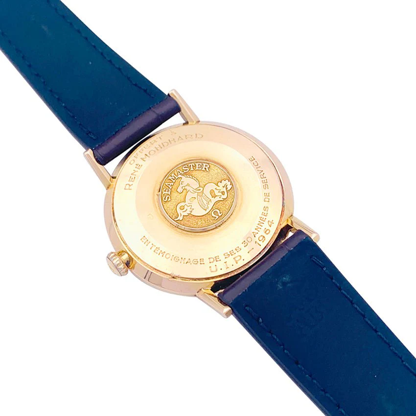 Montre Omega "Seamaster De Ville" en or rose et cuir - Image 3