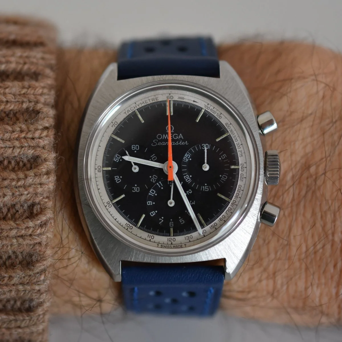 Montre OMEGA "Seamaster" en acier et cuir - Image 2