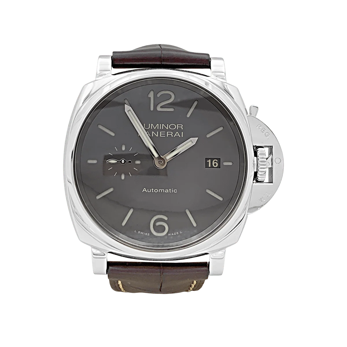 Montre PANERAI "Luminor Due" en acier et cuir