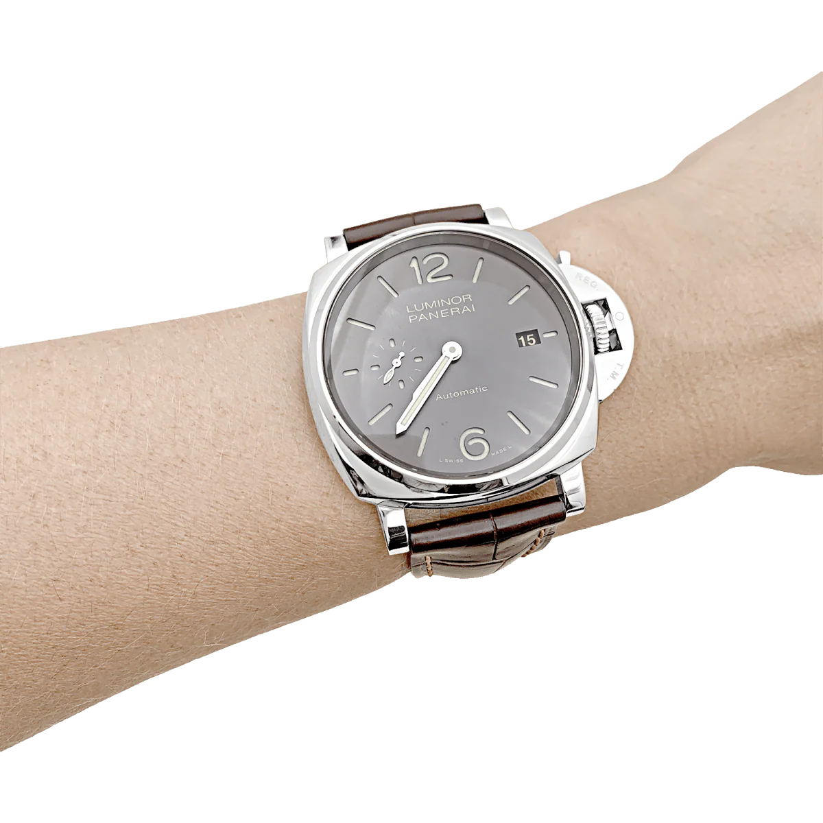 Montre PANERAI "Luminor Due" en acier et cuir - Image 2