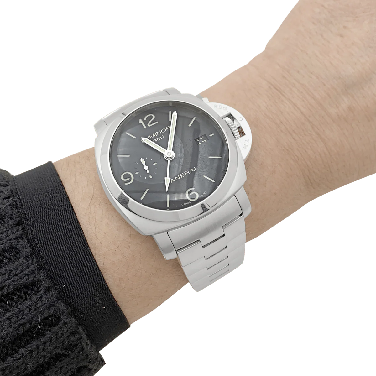 Montre Panerai "Luminor GMT" en acier. - Image 2