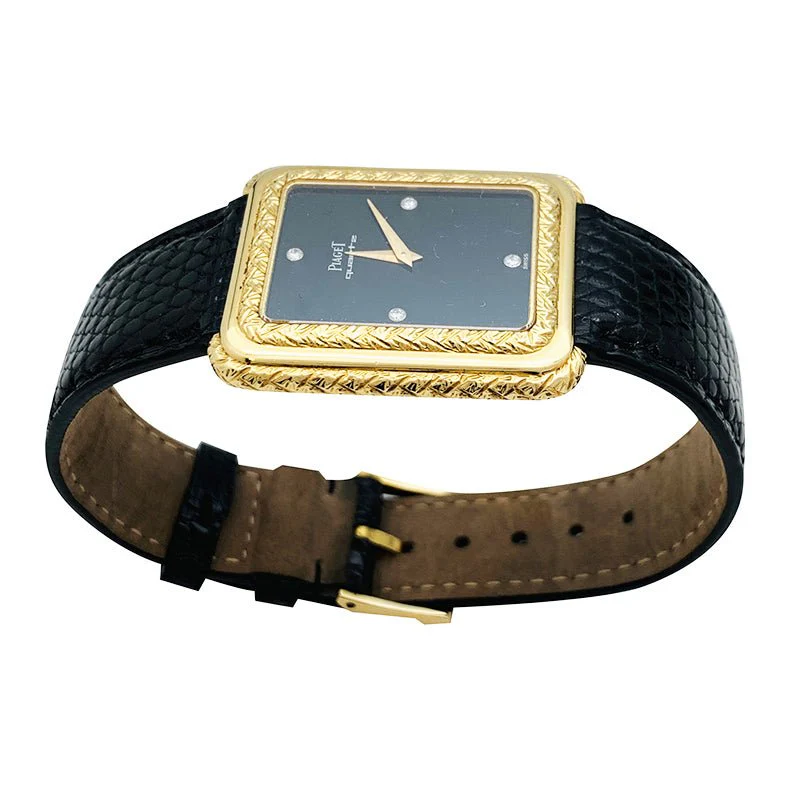 Montre Piaget en or jaune, cuir. - Image 4