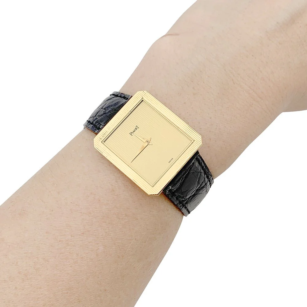 Montre PIAGET, "Protocole", or jaune et cuir - Image 4