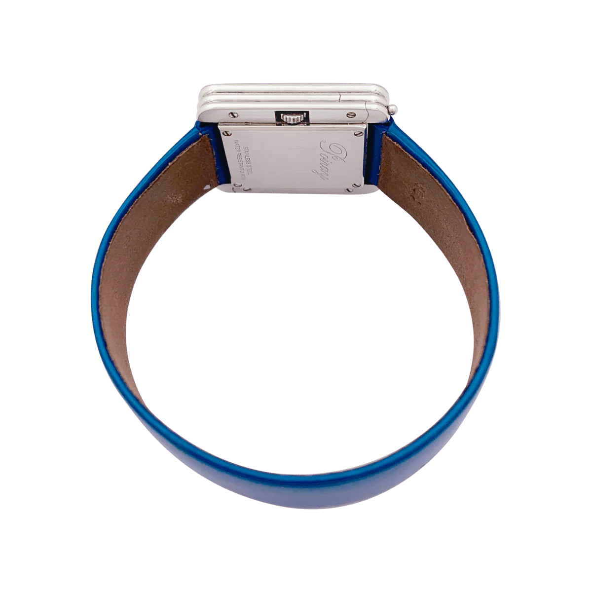 Montre POIRAY, "Ma Première" en acier et diamants sur cuir. - Image 4