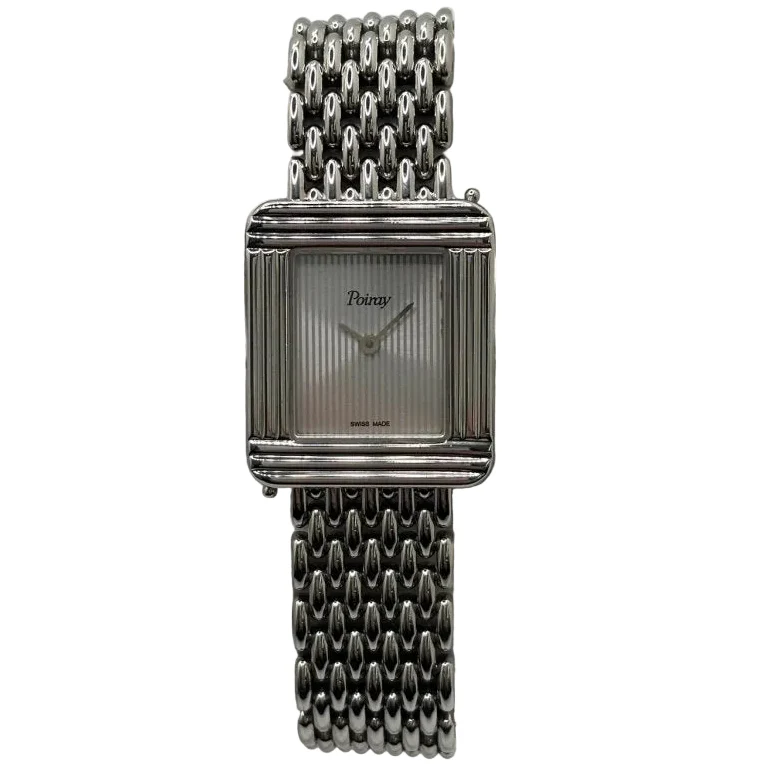 Montre POIRAY "Ma Première" en acier, argent et saphir