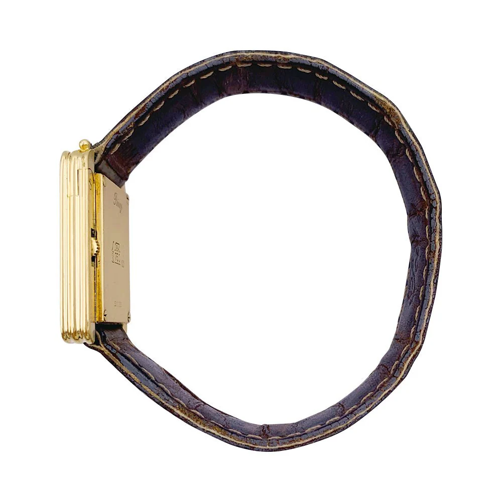 Montre Poiray ,"Ma Première", en or jaune, bracelet cuir interchangeable. - Image 5