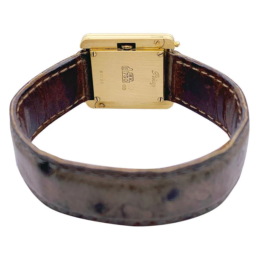 Montre Poiray ,"Ma Première", en or jaune, bracelet cuir interchangeable. - Image 7