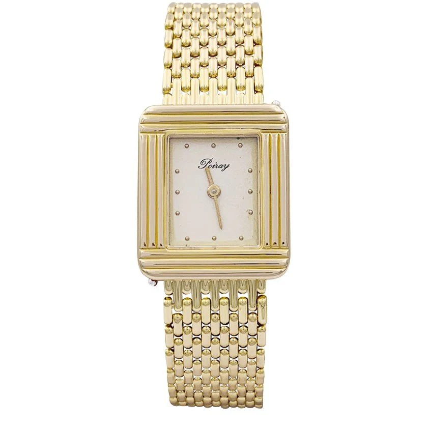 Montre Poiray, "Ma Première", or jaune, plaqué or, acier
