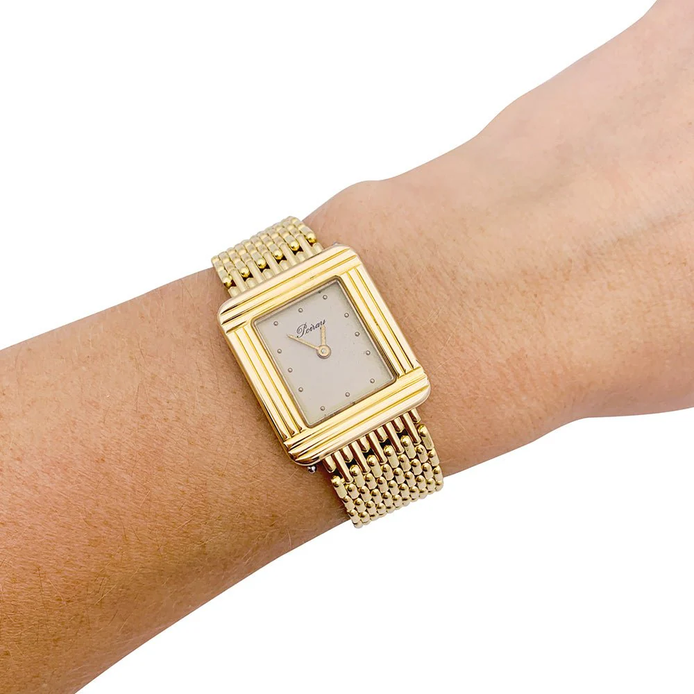 Montre Poiray, "Ma Première", or jaune, plaqué or, acier - Image 2