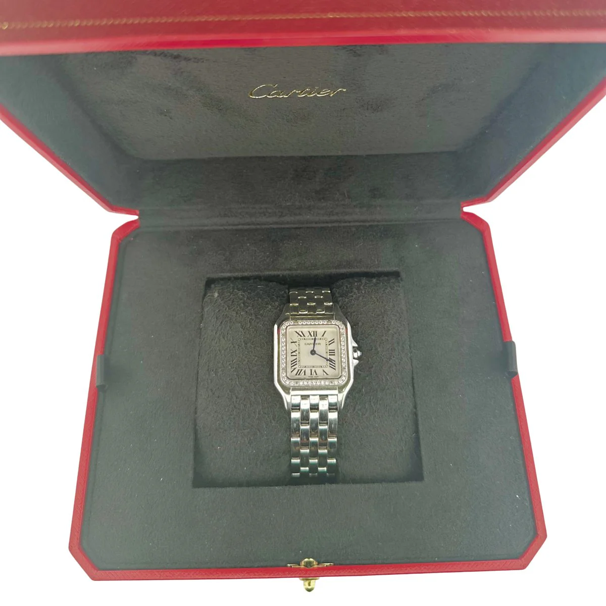 Montre Quartz CARTIER "Panthère" en acier et diamants - Image 3