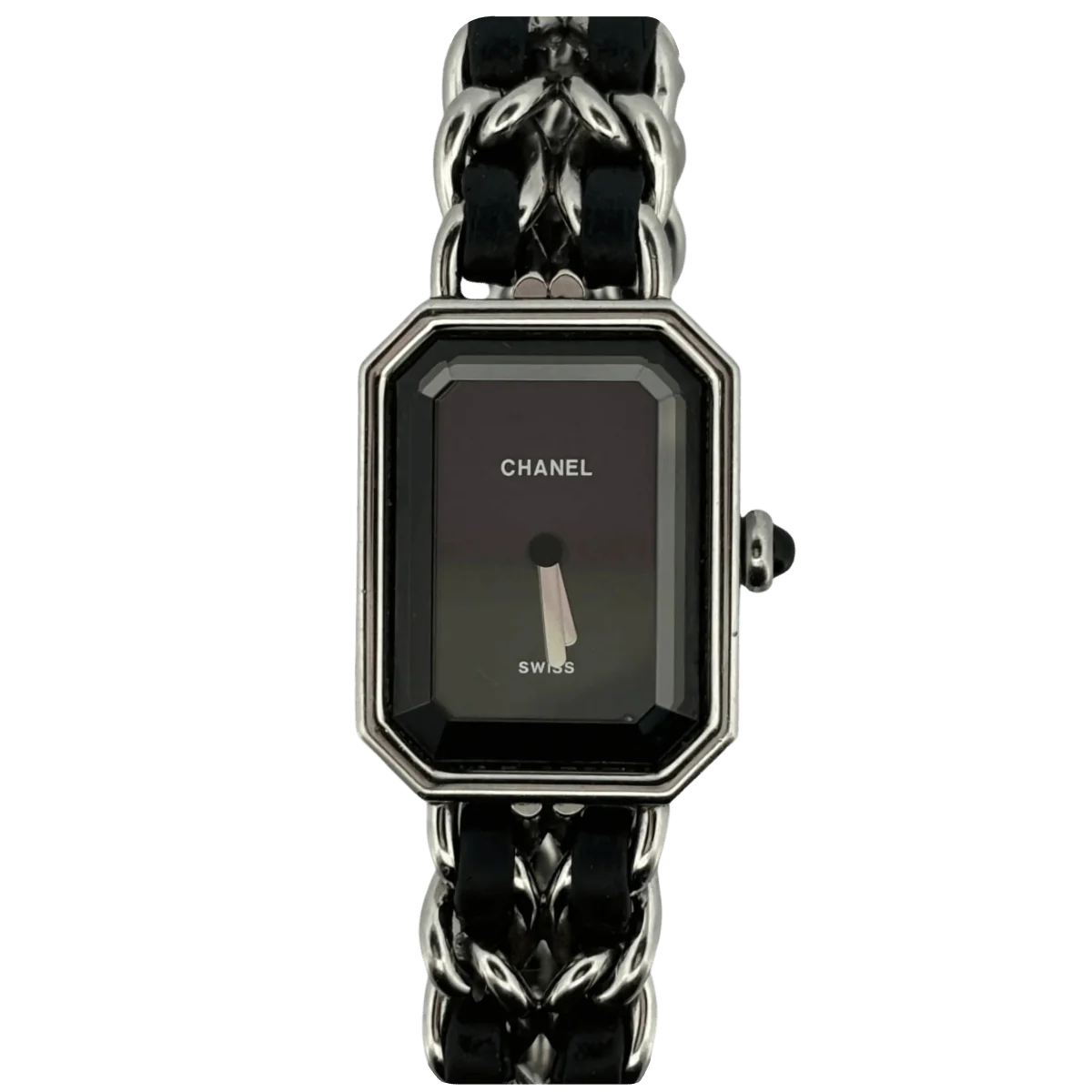 Montre Quartz CHANEL "Première" en acier et cuir noir - Image 2