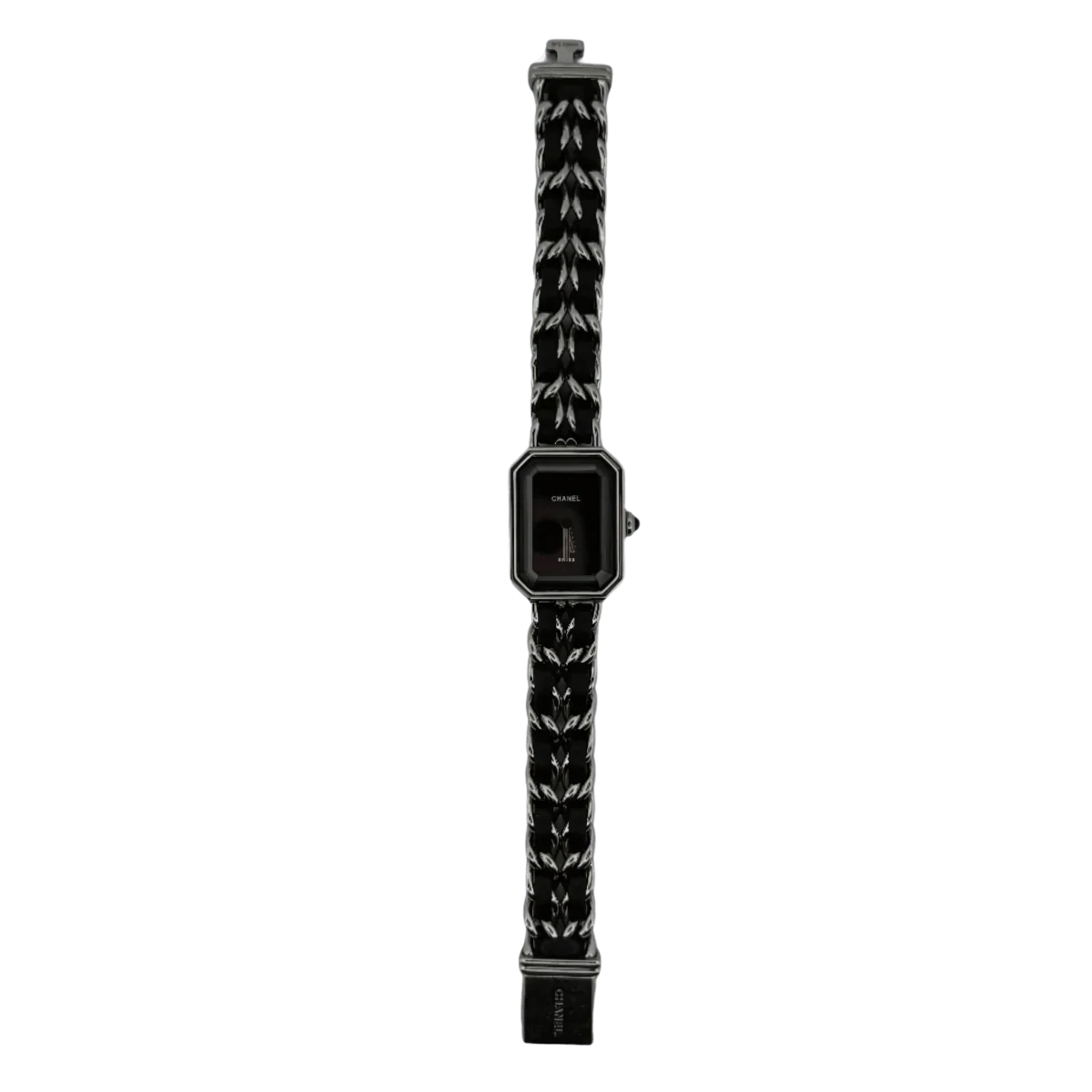Montre Quartz CHANEL "Première" en acier et cuir noir - Image 3