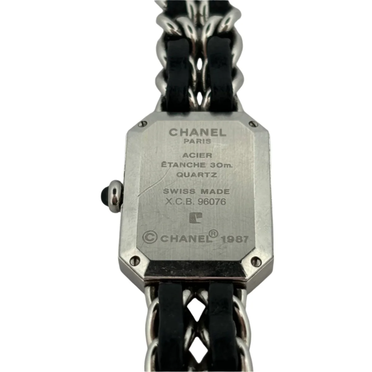 Montre Quartz CHANEL "Première" en acier et cuir noir - Image 4