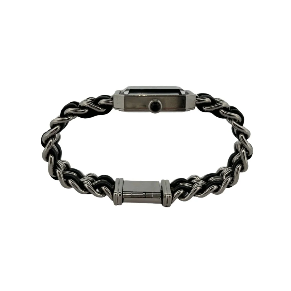 Montre Quartz CHANEL "Première" en acier et cuir noir - Image 5