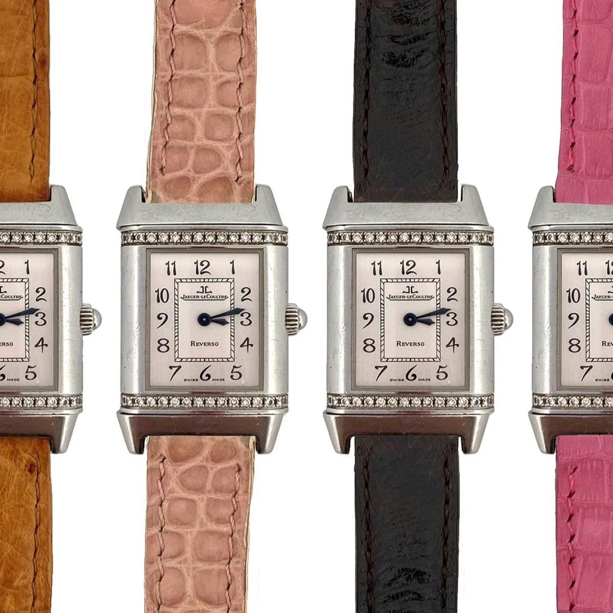 Montre Reverso JAEGER LECOULTRE, "Lady Flora" en acier et diamants - Image 9