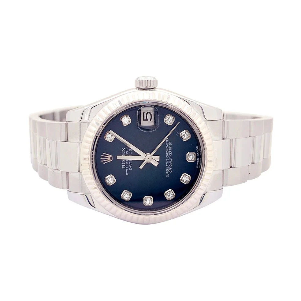 Montre ROLEX "Datejust" en acier et diamants - Image 6