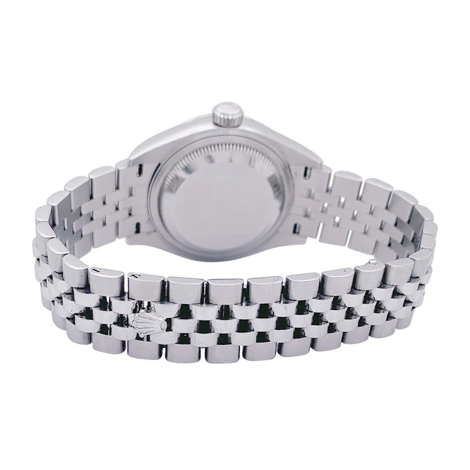 Montre Rolex "Datejust", acier, or blanc et diamants. - Image 3