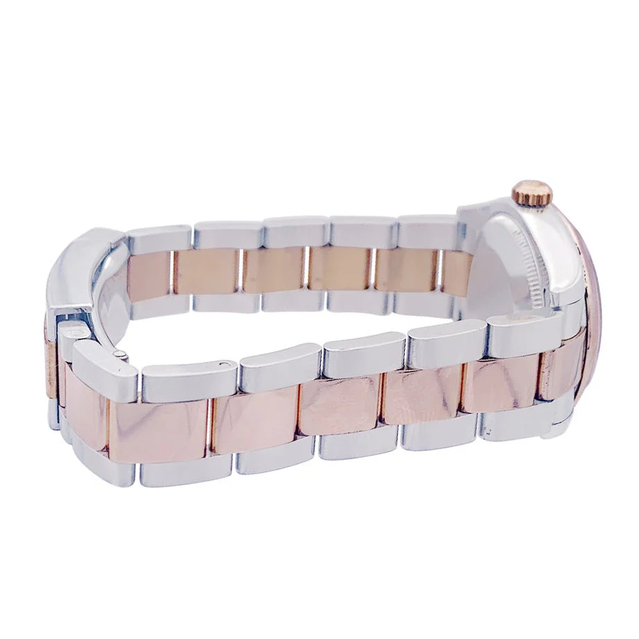 Montre ROLEX "Datejust" acier, or rose, diamants, nacre rose - Image 3