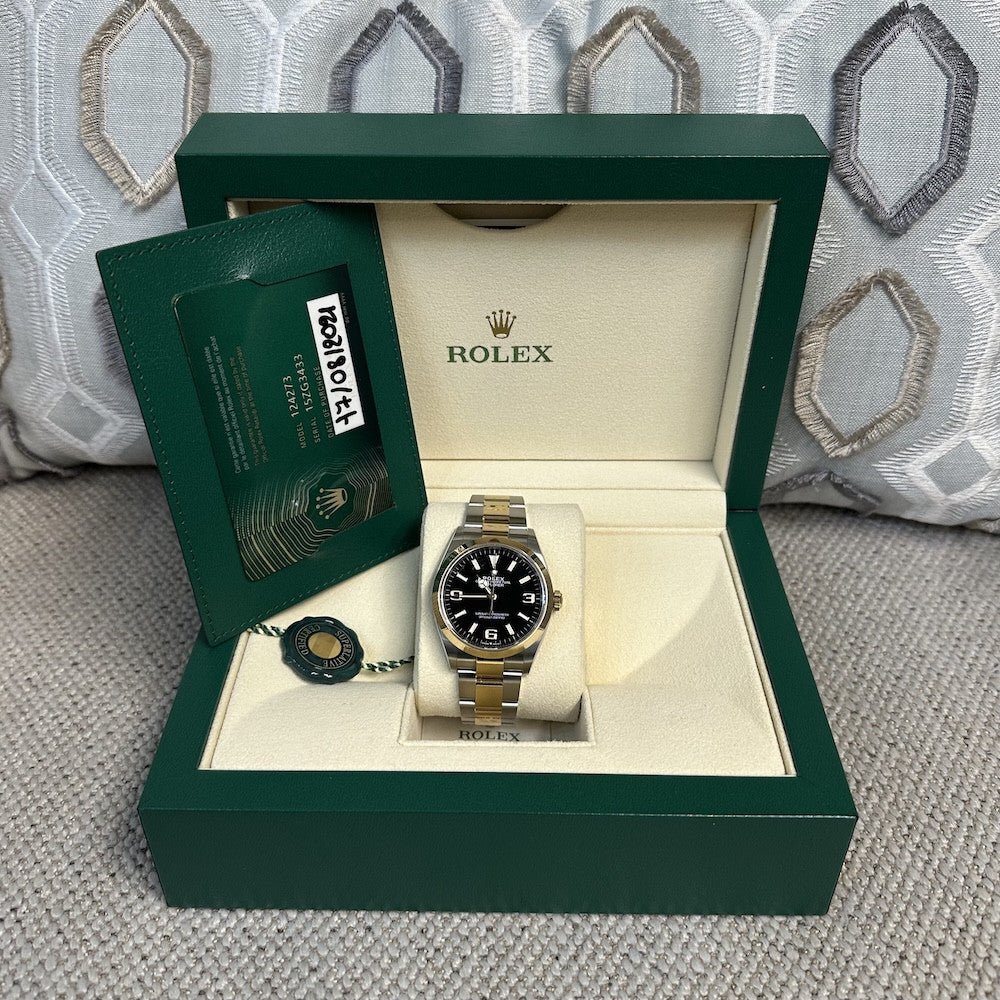 Montre Rolex "Explorer" en or jaune et acier - Image 5