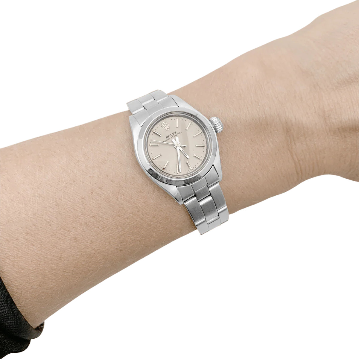 Montre ROLEX "Oyster Perpetual" en acier et argent - Image 2