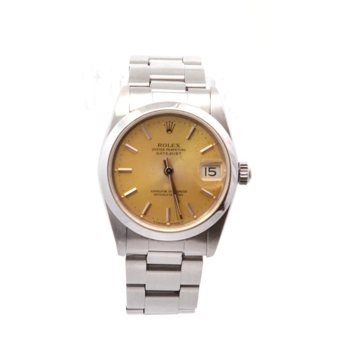 Montre ROLEX "Oyster Perpetual Date Just" en acier et saphir