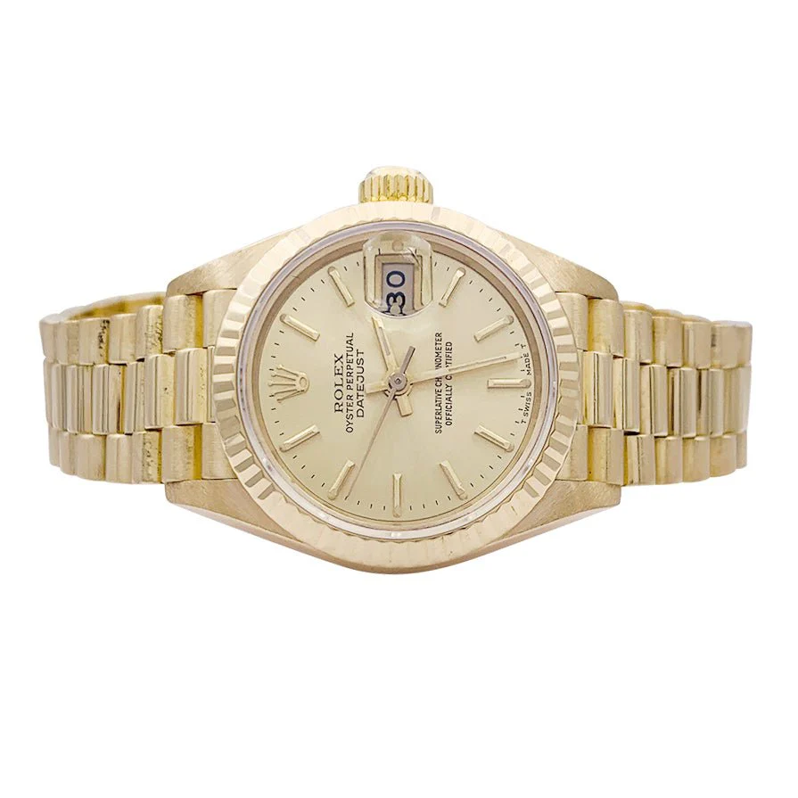Montre Rolex "Oyster Perpetual Datejust" en or jaune. - Image 2