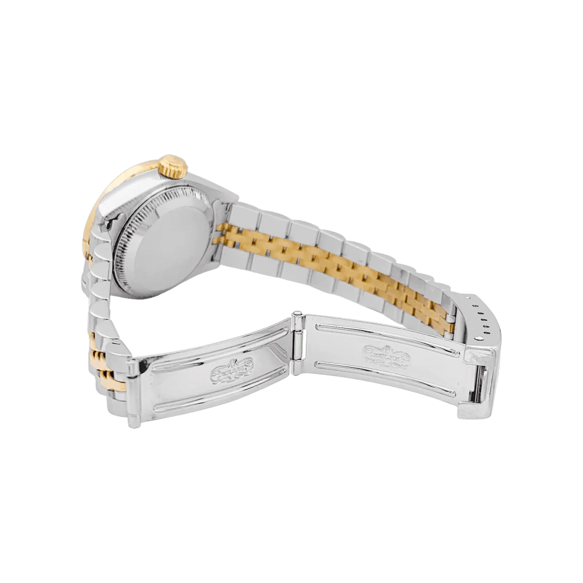Montre ROLEX "Oyster Perpetual DateJust" en or jaune, acier, saphirs et diamants - Image 5