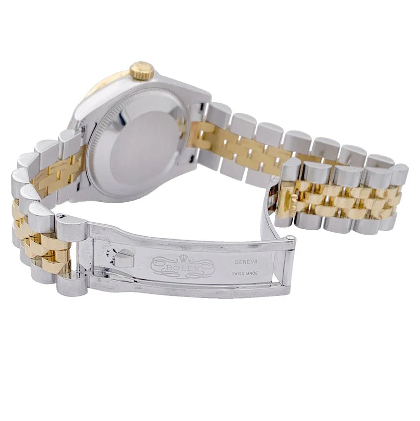 Montre ROLEX "Oyster Perpetual Datejust"en or jaune, acier, nacre et diamants - Image 4