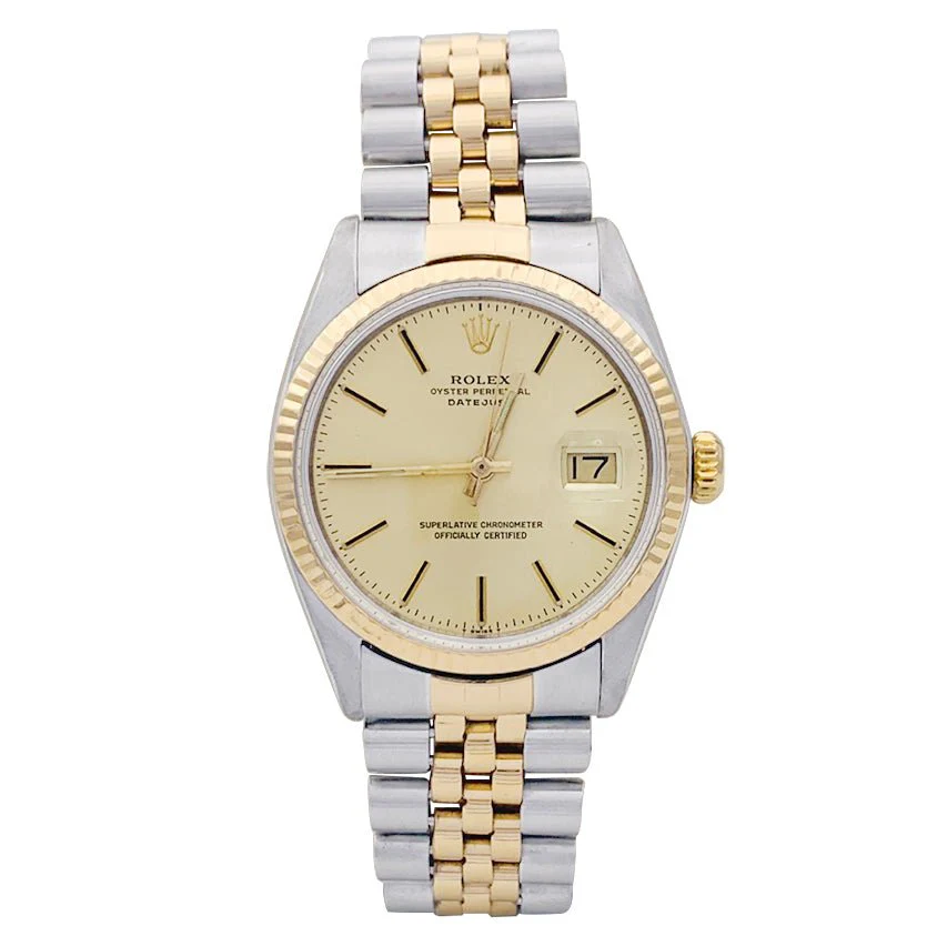 Montre ROLEX "Oyster Perpetual Datejust", or jaune et acier.