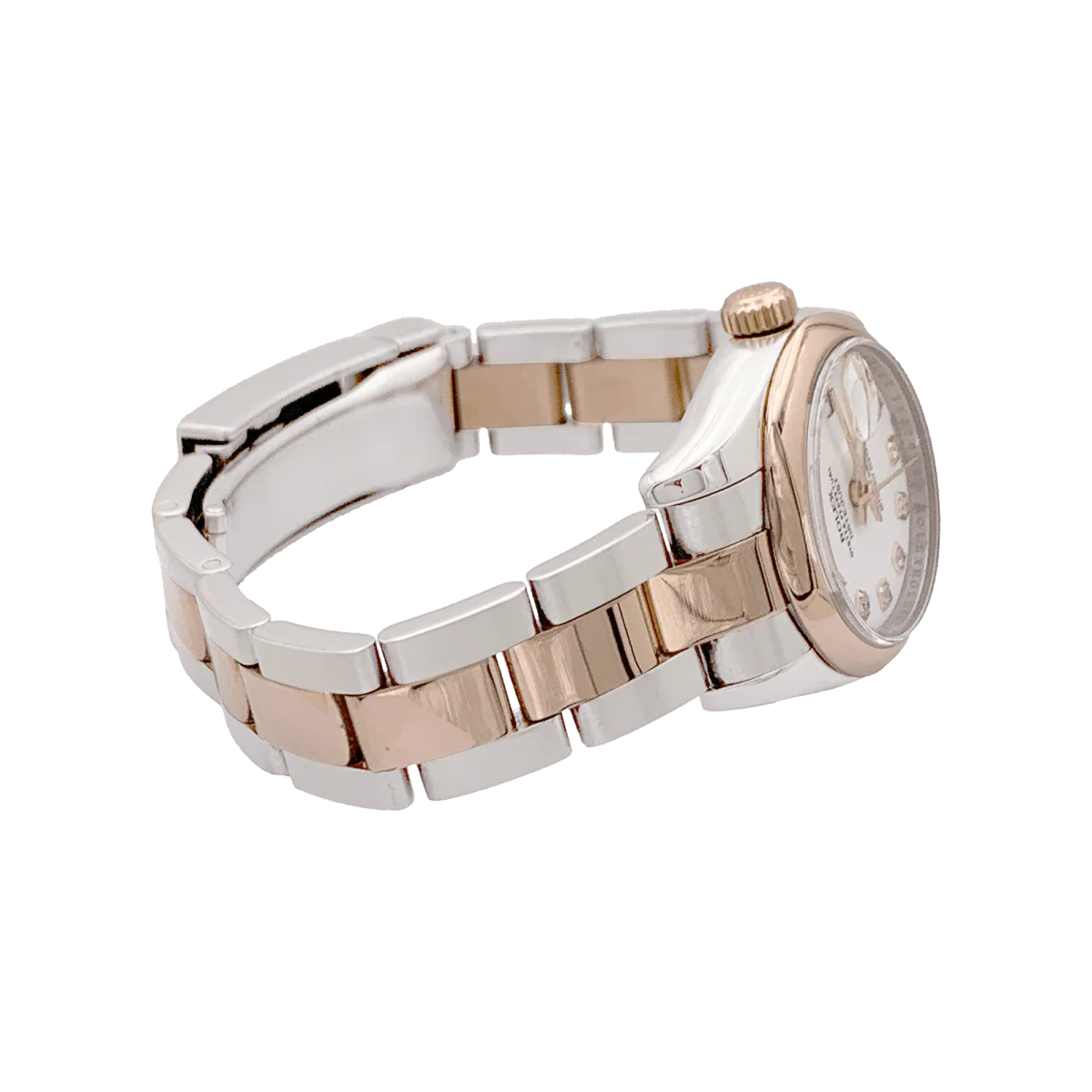 Montre ROLEX, "Oyster Perpetual Datejust" en or rose, acier et diamant - Image 5