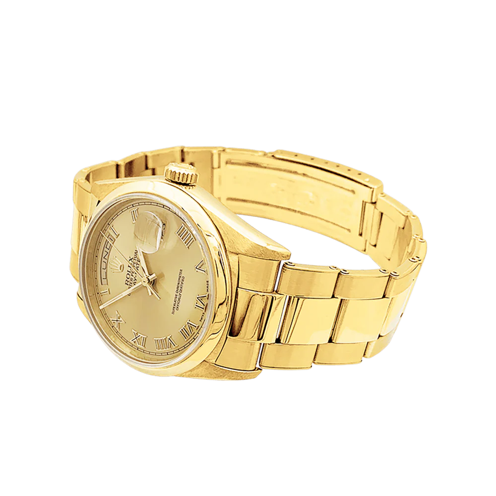 Montre ROLEX "Oyster Perpetual Date-Date" en or jaune - Image 3
