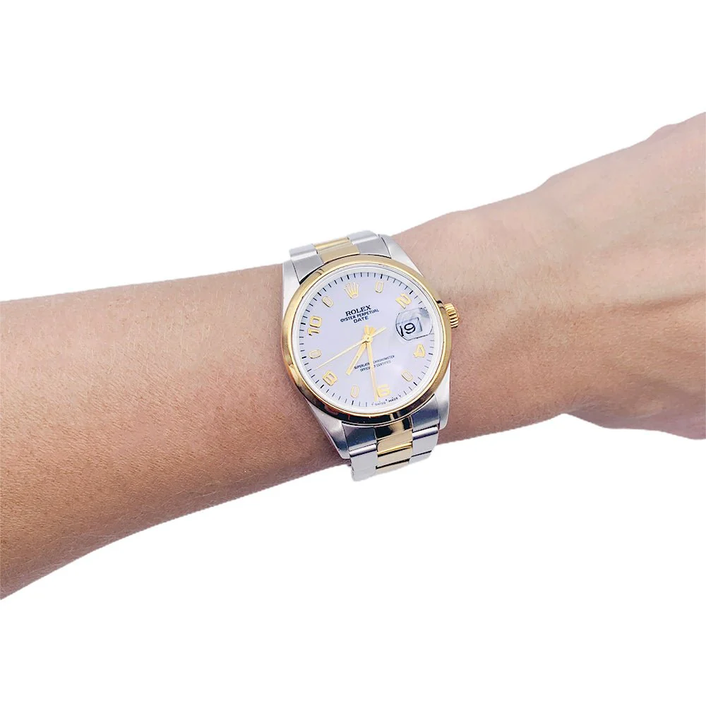 Montre Rolex "Oyster Perpetual" en or jaune et acier. - Image 4