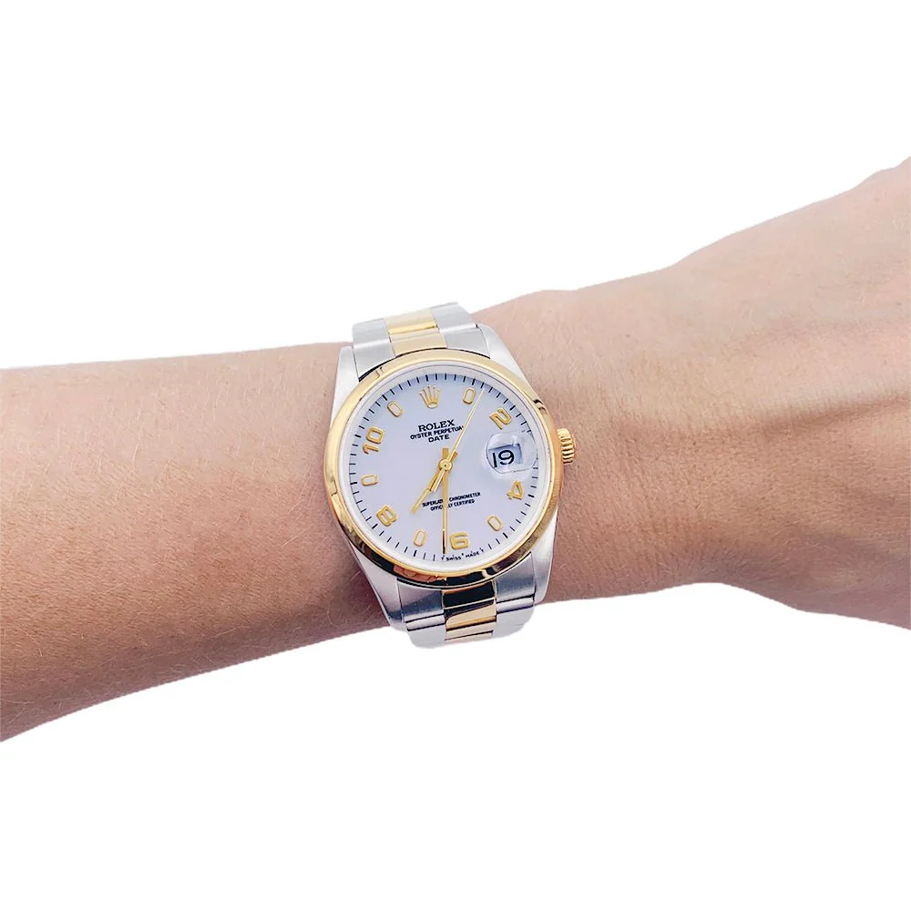 Montre Rolex "Oyster Perpetual" en or jaune et acier. - Image 6