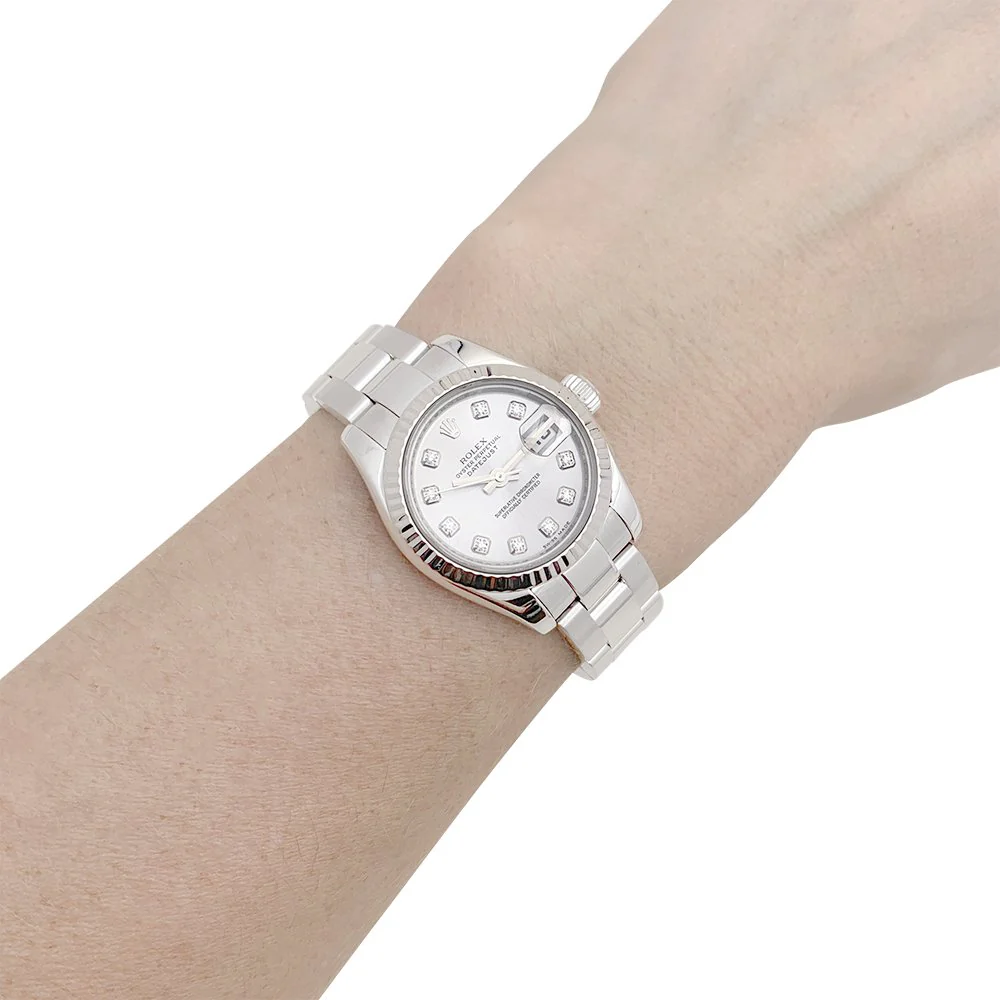 Montre ROLEX "Oyster Perpetual- Lady Datejust" en acier et diamants - Image 2