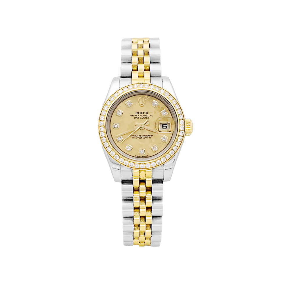 Montre ROLEX "Oyster Perpetual Lady-Datejust" en or jaune, acier et diamants