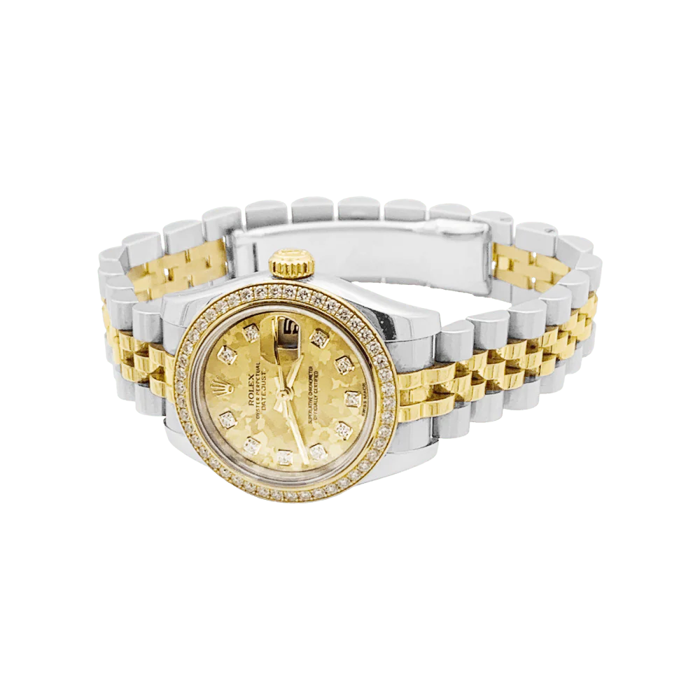 Montre ROLEX "Oyster Perpetual Lady-Datejust" en or jaune, acier et diamants - Image 3