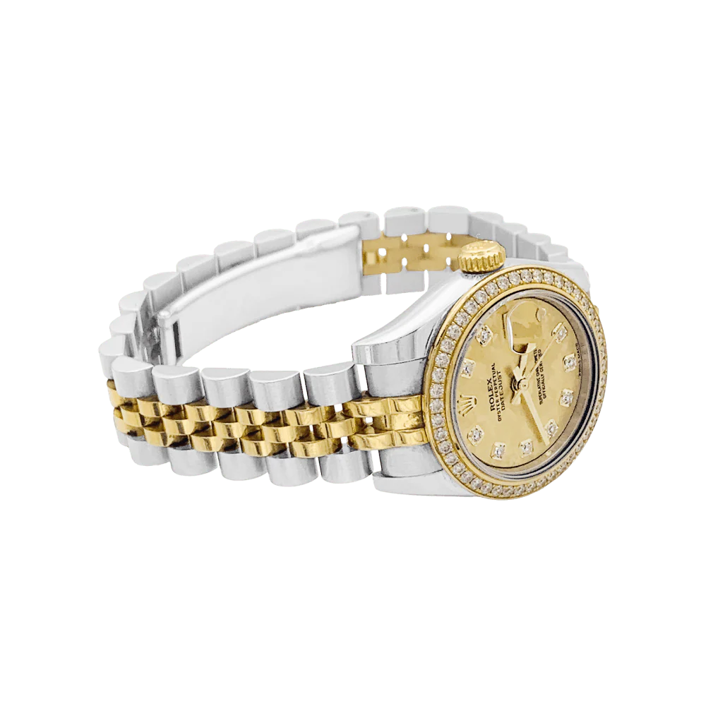 Montre ROLEX "Oyster Perpetual Lady-Datejust" en or jaune, acier et diamants - Image 5