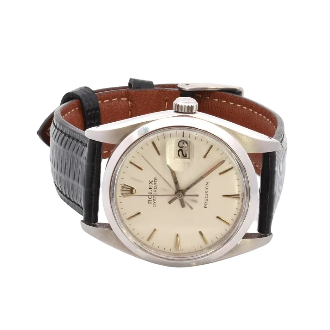 Montre ROLEX "OysterDate Precision" en cuir - Image 2