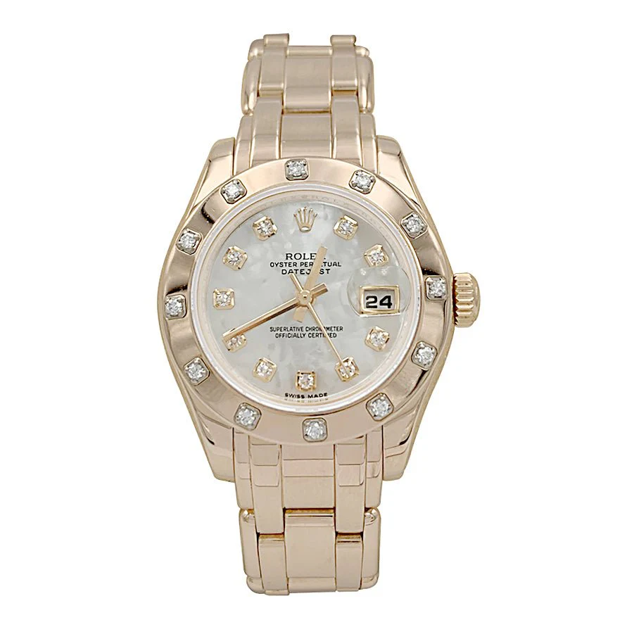 Montre Rolex, "Pearl Master", or rose, nacre et diamants. - Image 2