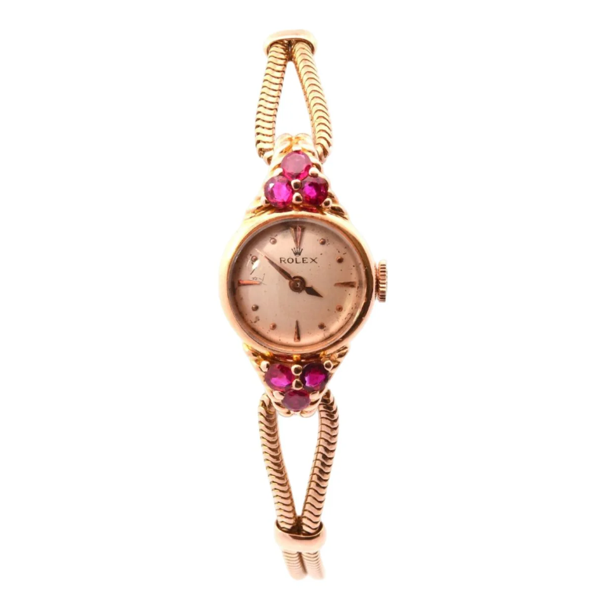 Montre ROLEX en or jaune et rubis