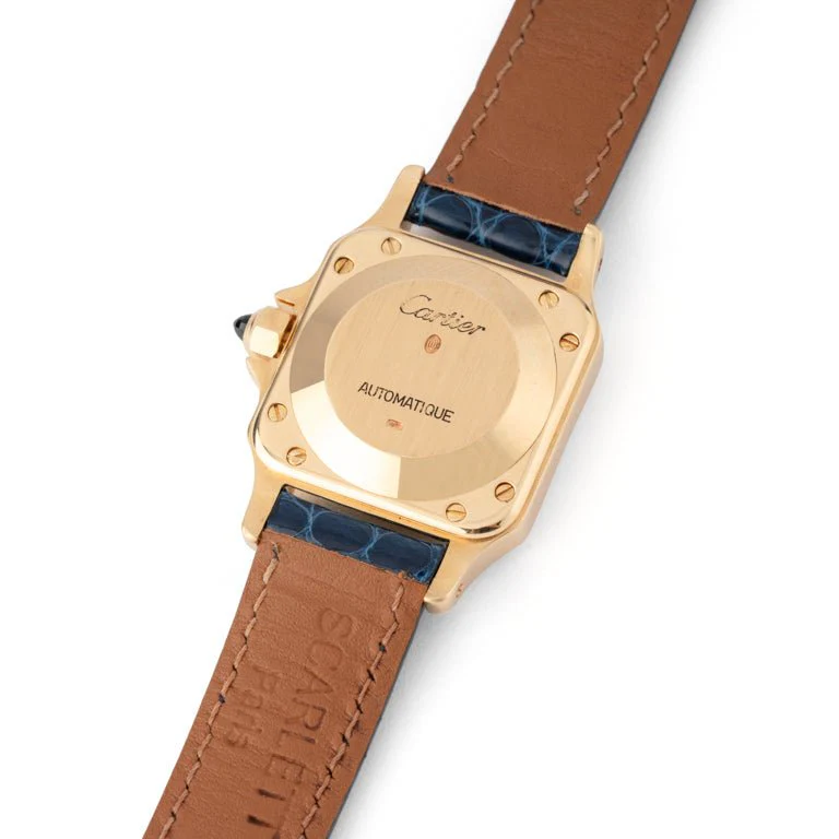 Montre CARTIER "Santos" en or jaune et cuir - Image 4