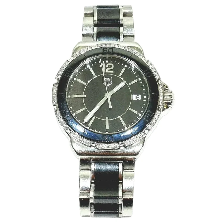 Montre TAG HEUER "Formula 1" en acier, céramique, quartz et diamants