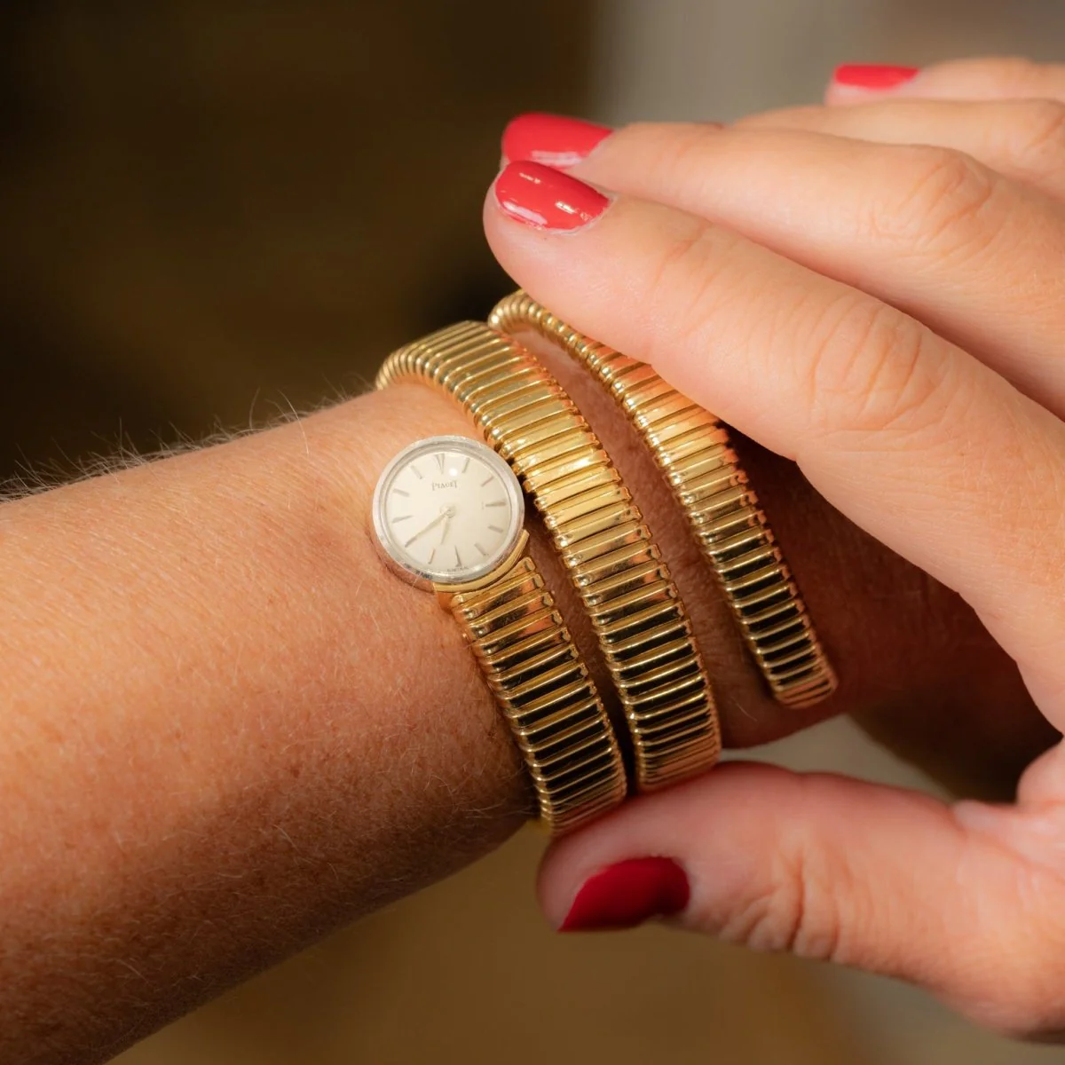 Montre Tubogas PIAGET en or jaune et or blanc - Image 7