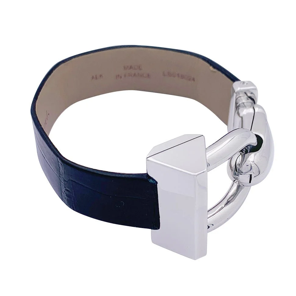 Montre Van Cleef & Arpels, "Cadenas", acier, cuir. - Image 2