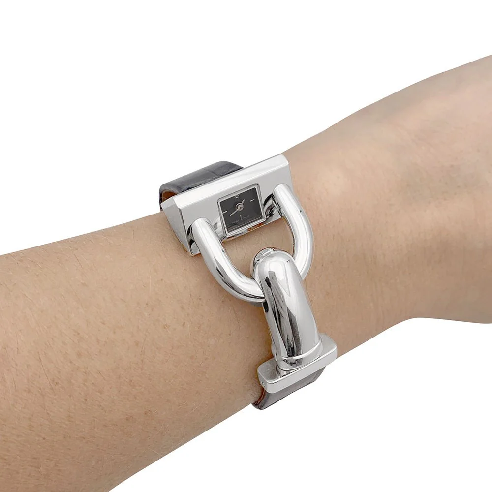 Montre Van Cleef & Arpels, "Cadenas", acier, cuir. - Image 6