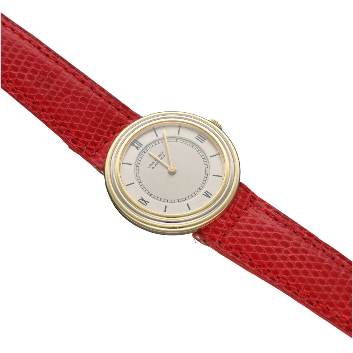 Montre VAN CLEEF & ARPELS "Disco Volante" en or jaune et cuir - Image 3